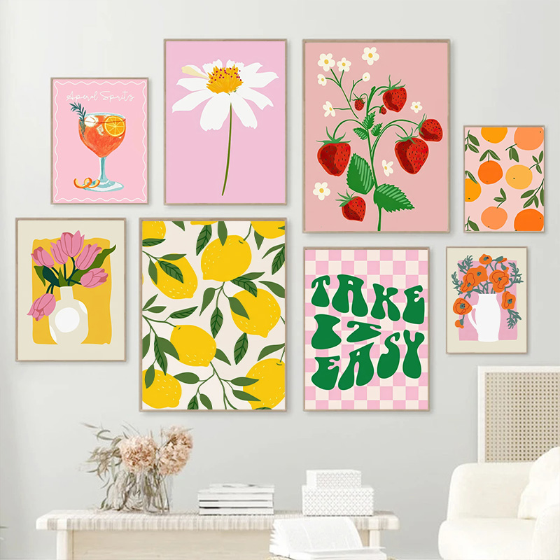 Home Cinema Wall Art - Pintura em Tela Colorida com Estampa