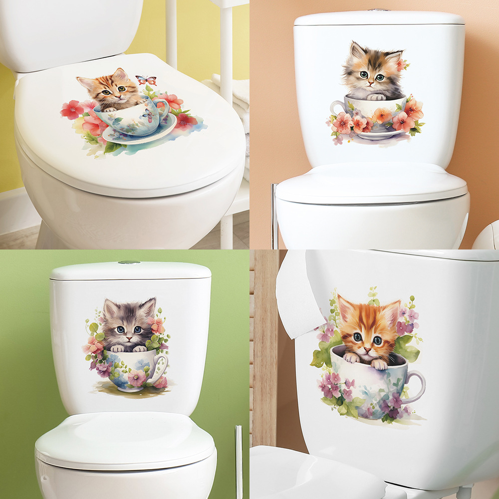 Home Cinema Wall - Bonito xícara de chá gato flor