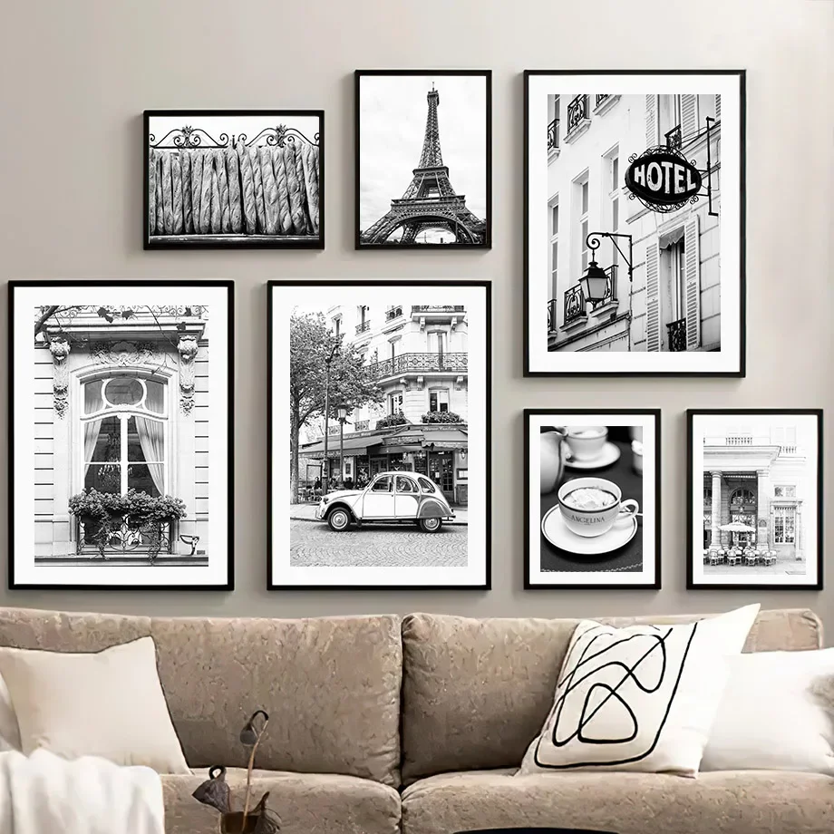 Preto branco paris toalha café - Home Cinema Wall Art avaliação e preço