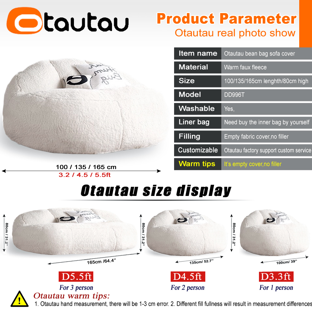 OTAUTAU-Soft Fleece Bean Bag C - Recliner Sofa Cover avaliação e preço