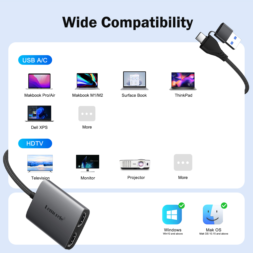 Lemorele adaptador hdmi duplo  - Home Cinema With Projector avaliação e preço
