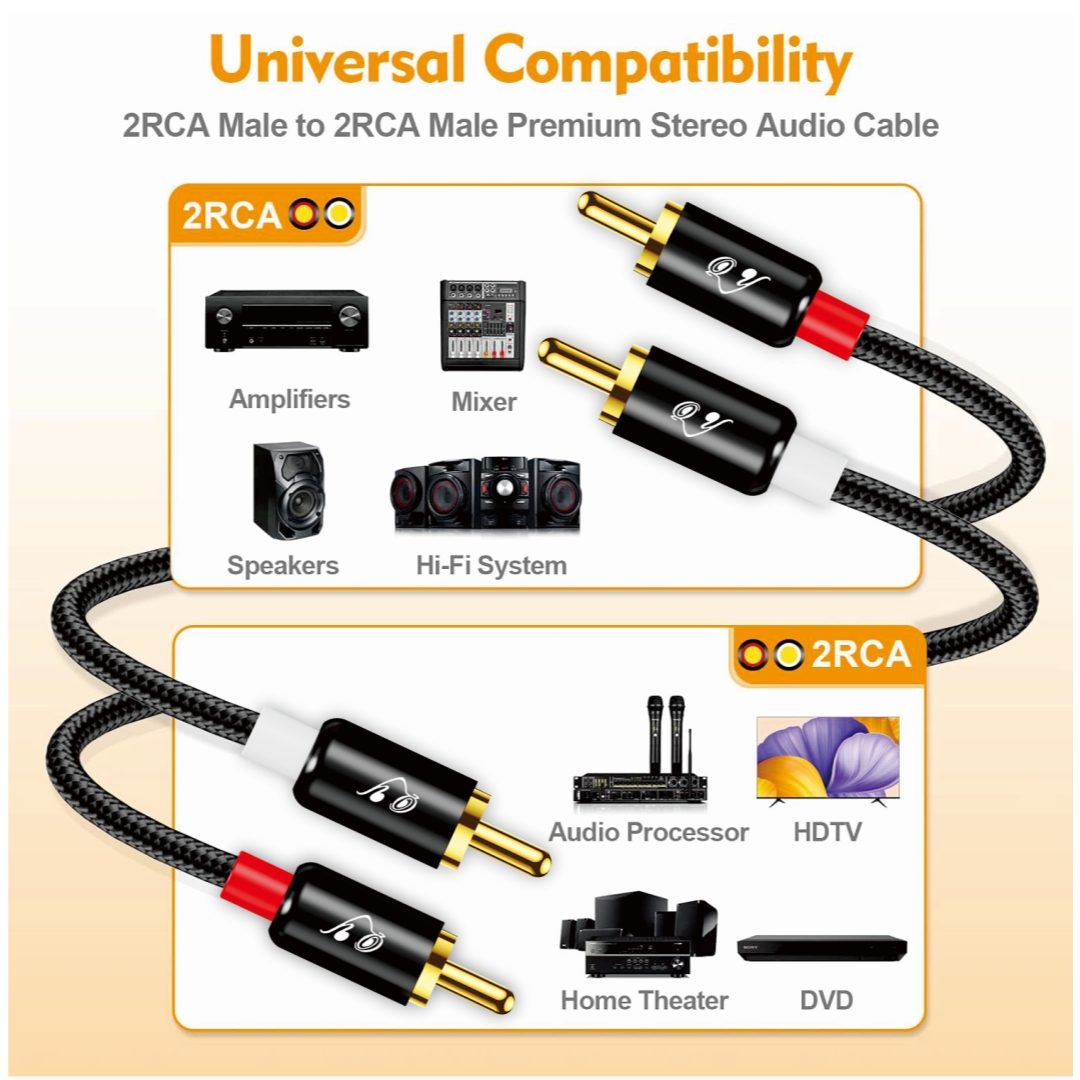 Cabo Estéreo RG 2 RCA para 2 R - Home Cinema Equipment avaliação e preço