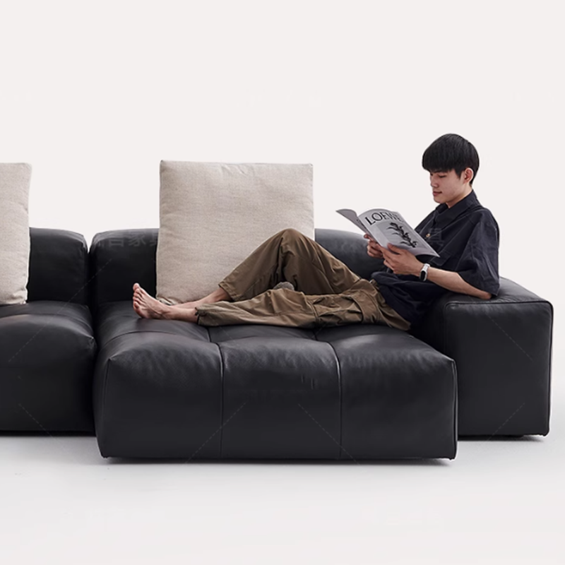 Sofá comprimido de couro nórdi - Home Cinema Room Design avaliação e preço
