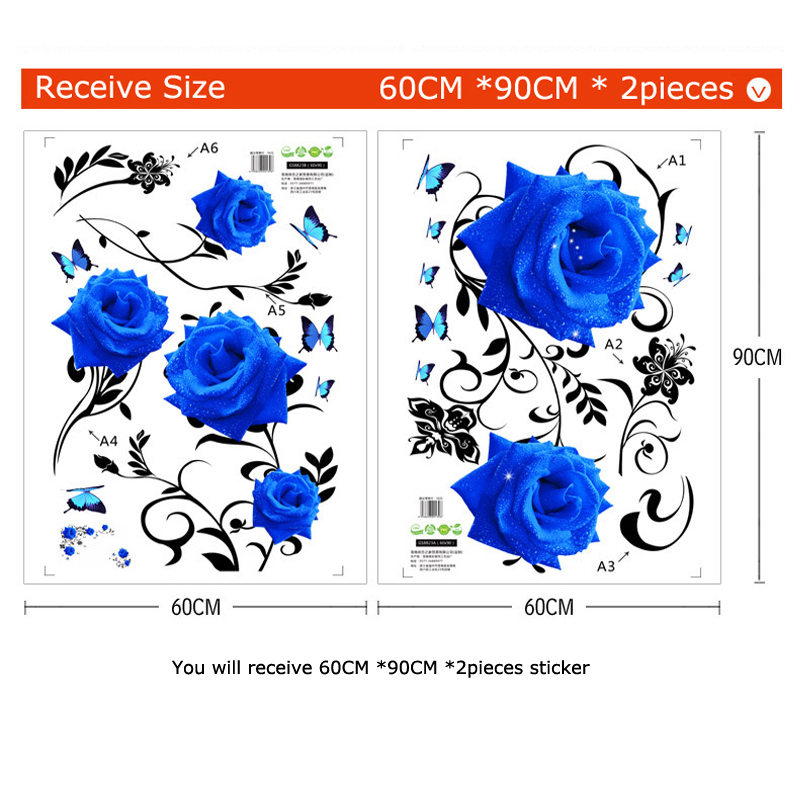 Tamanho grande azul rosa flore - Home Cinema Wall avaliação e preço