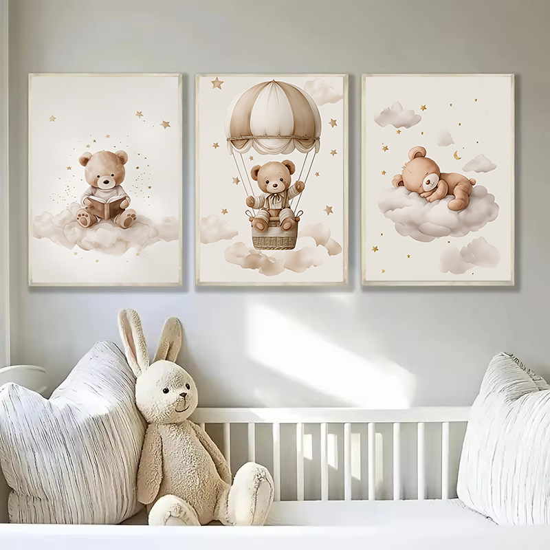 3 pçs/set boêmio urso de pelúc - Home Cinema Wall Art avaliação e preço