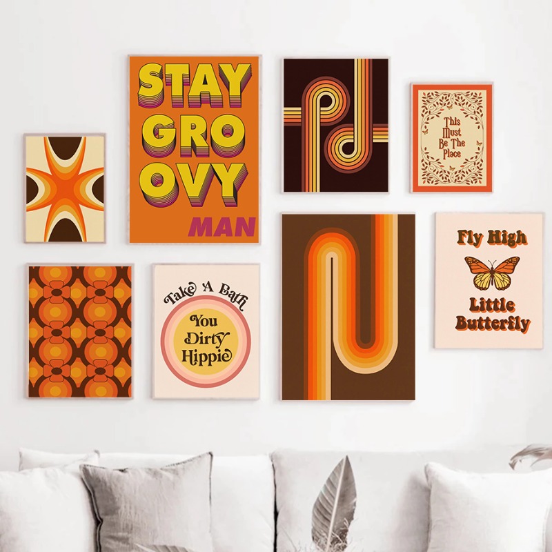 Pôster Retrô Hippie Anos 70 co - Home Cinema Wall Art avaliação e preço